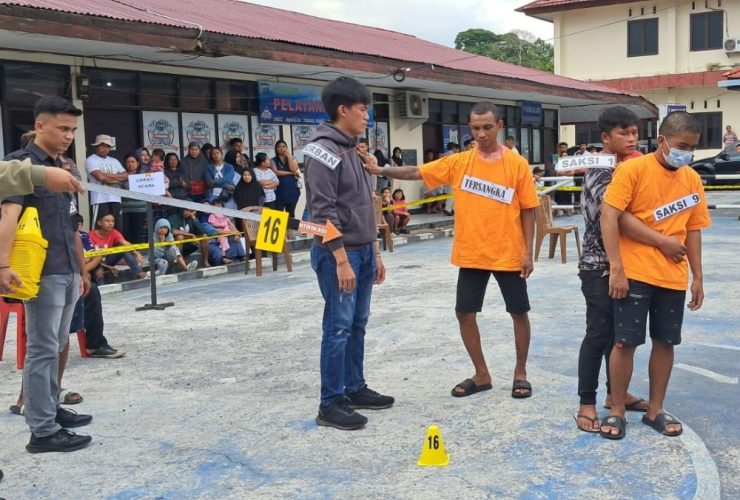 Polres Minahasa Reka Ulang Kasus Pembunuhan di Lalumpe, Begini Kronologinya