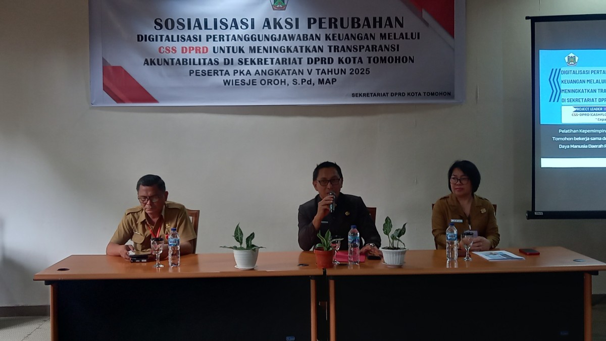 Sekretariat DPRD Tomohon Sosialisasikan Digitalisasi Pertangungjawaban Keuangan melalui Cashflow System